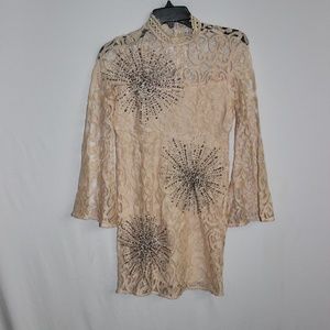 Free People Ivory Women's Size 2 Lace Sequin Dress